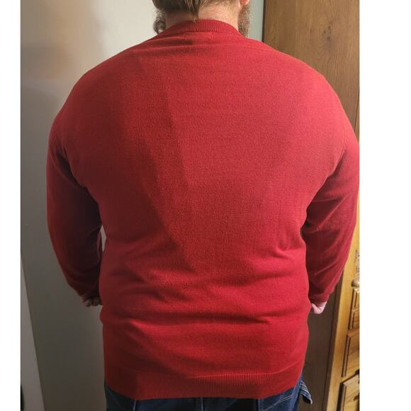 OLD NAVY Mens Red V-Neck Sweater Sz XL Preppy Cosby Dadcore Minimalist Neutral - Picture 4 of 8